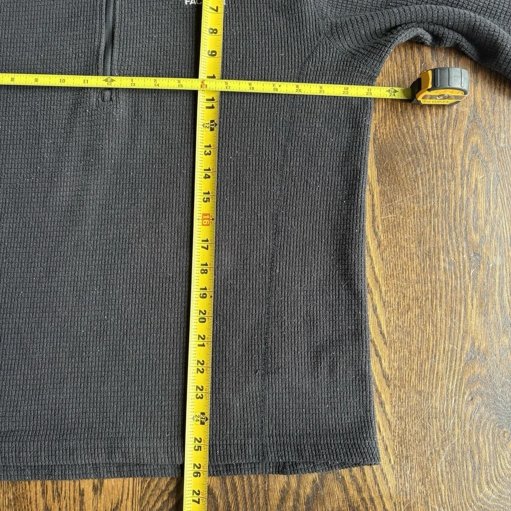 The North Face Grid Fleece 1/4 Zip Pullover Mens Large Black Waffle Knit Jacket